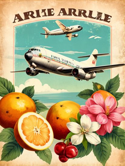 MK vintage airline poster