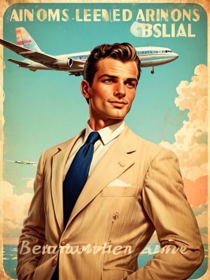 MK vintage airline poster
