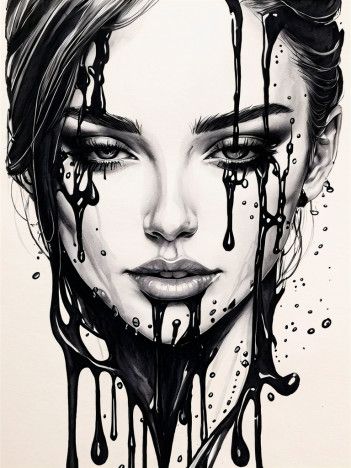 Ink Dripping Drawing