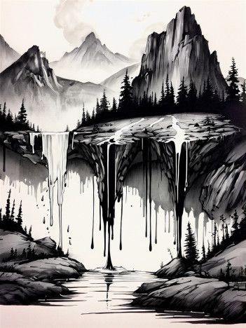 Ink Dripping Drawing