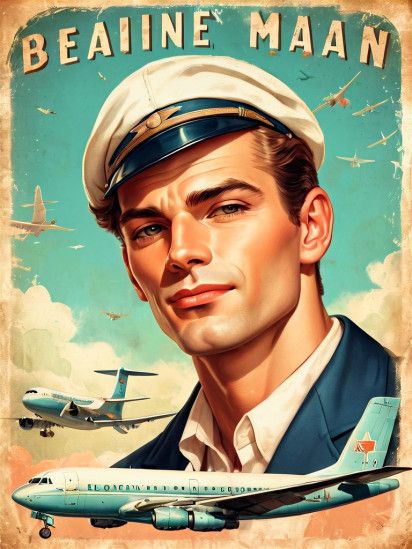 MK vintage airline poster