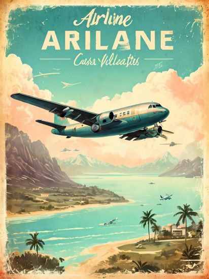 MK vintage airline poster