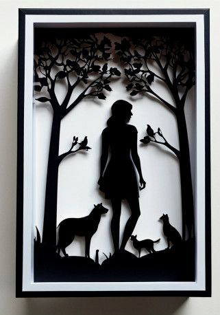papercraft papercut shadow box
