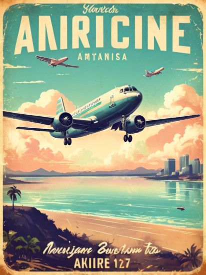 MK vintage airline poster