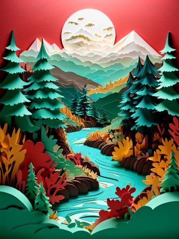 papercraft thick layered papercut