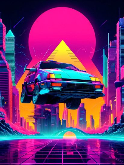 futuristic vaporwave