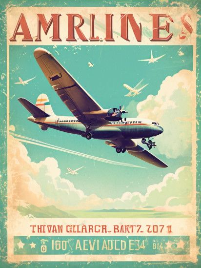 MK vintage airline poster