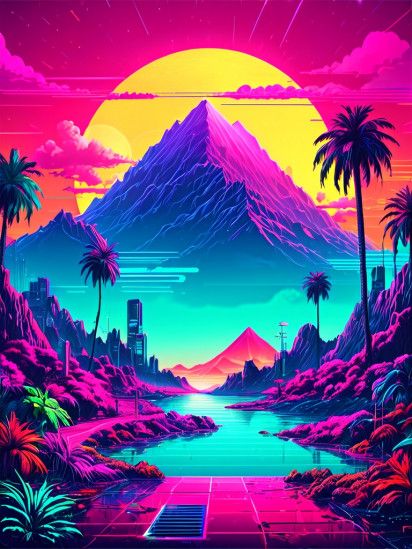 futuristic vaporwave