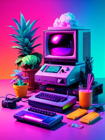 futuristic vaporwave